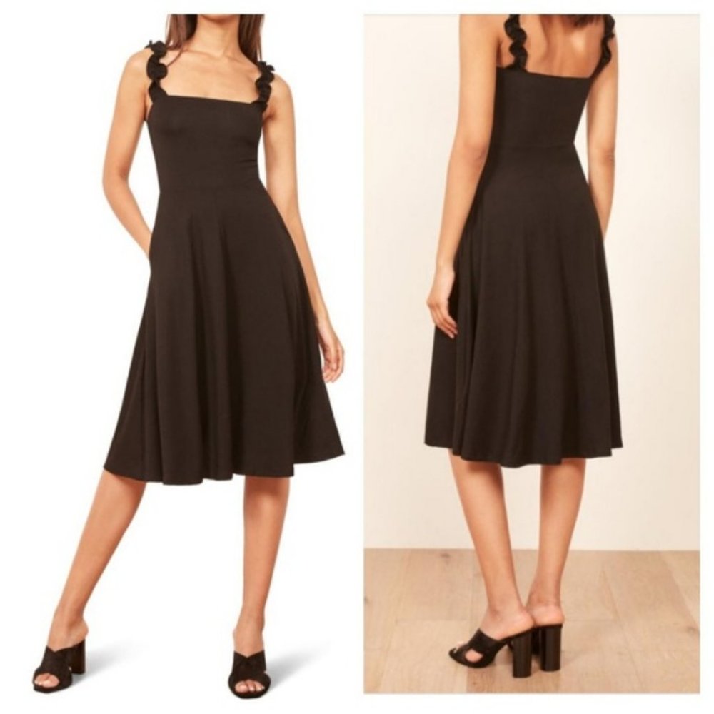 Reformation - Eda Dress w/ Ruffle Strap, Size L